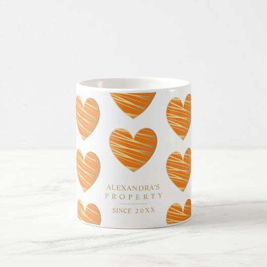 Mug Orange Heart Best Friends All Occasion Gift  (Centre)