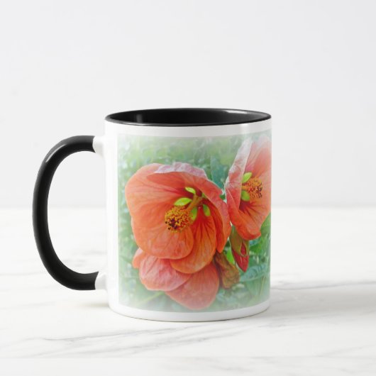 Mug Orange Hibiscus Fleurs (Gauche)