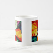 Mug Orange Hibiscus fleurs tropicales aquarelle art (Centre)