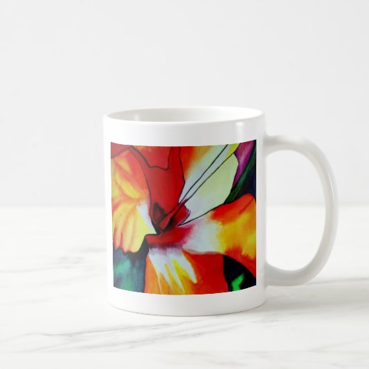Mug Orange Hibiscus fleurs tropicales aquarelle art (Droite)