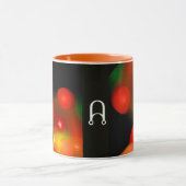 MUG ORANGE JAUNE BLACK FRACTAL BUBBLES MONOGRAM (Centre)