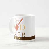 Mug Orange Jaune Brown Meilleur Papa Jamais Musique Gu (Devant gauche)