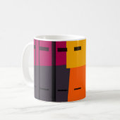 Mug Orange Jaune, Gris, Art Abstrait Rose (Devant gauche)