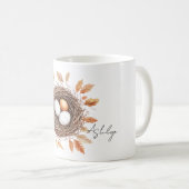 Mug Orange Leaves Bird Nest with Eggs (Devant droit)