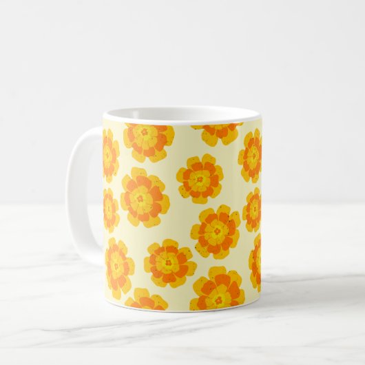 Mug Orange Marigolds Botanique Florale Illustrée À La (Devant gauche)
