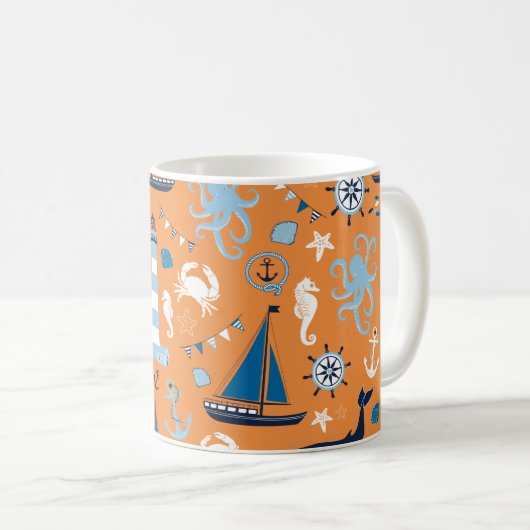 Mug Orange marine (Devant droit)