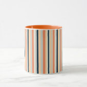 Mug Orange moderne et marine en bande verticale (Centre)