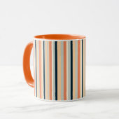 Mug Orange moderne et marine en bande verticale (Devant gauche)