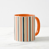 Mug Orange moderne et marine en bande verticale (Devant droit)
