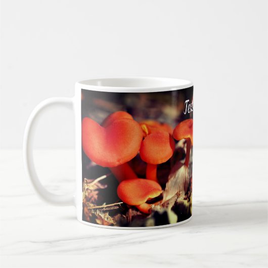Mug Orange Mushrooms Nature Personalized (Gauche)