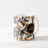Mug orange noir volleball équipe couleurs nom de l'ent (Devant droit)
