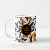 Mug orange noir volleball équipe couleurs nom de l'ent (Gauche)