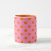 Mug Orange On Rose Pois Design Motif (Centre)