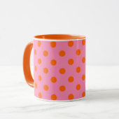 Mug Orange On Rose Pois Design Motif (Devant gauche)