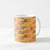 Mug Orange, Or, Rectangles Brown et cercles (Devant droit)