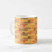 Mug Orange, Or, Rectangles Brown et cercles (Devant gauche)
