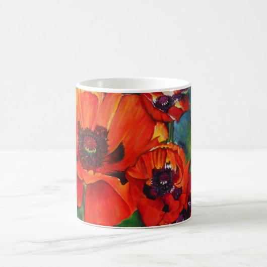 Mug Orange Oriental Poppies Art (Centre)