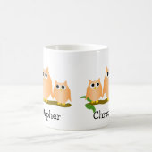 Mug Orange Owls Design Personalised (Centre)