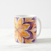 Mug Orange & Purple Watercolor Floral Mandala (Devant droit)