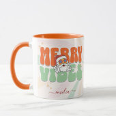 Mug Orange Retro les années 70 Joyeux Vibes à thème No (Gauche)