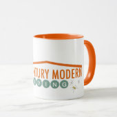 Mug Orange Retro Moderne (Devant droit)
