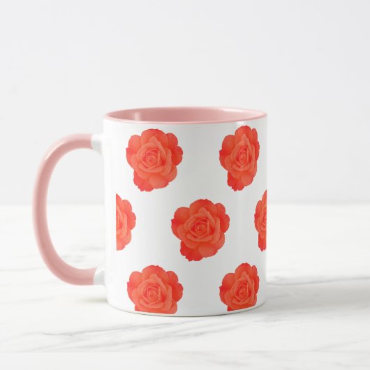 Mug Orange Rose Floral Rose Custom Art Cadeaux Faveurs (Gauche)