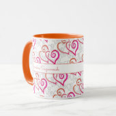 Mug Orange Rose Lié Coeur Artwork Personnalisé (Devant gauche)