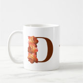 Mug Orange Rose Monogramme Initial D Votre Nom (Gauche)