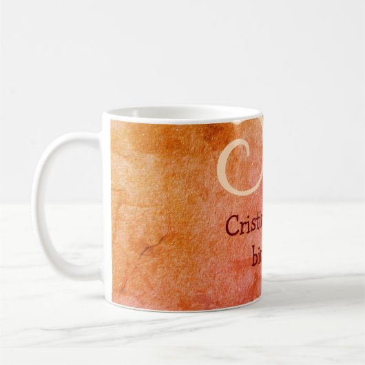 Mug Orange rouge 50 anniversaire ajouter nom date p (Gauche)