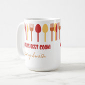 Mug Orange rouge nommée faite sur commande du meilleur (Devant gauche)