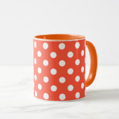 Mug Orange, Rouge, pois terracotta (Devant droit)