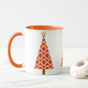 Mug Orange Southwestern Motif sapin de Noël