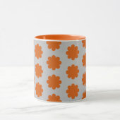 Mug Orange sur Grey Retro Flower Art Muter Cup (Centre)