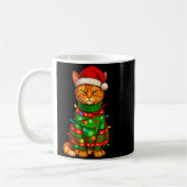 Mug Orange Tabby Cat Christmas Lights Funny Santa Holi (Gauche)