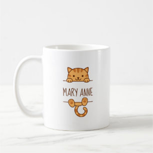 Mug Orange Tabby Cat Pékin derrière Nom Personnalisé