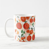 Mug Orange tropical et Motif Feuille Monogrammé (Gauche)