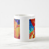 Mug Orange Tulips aquarelle art peinture de fleurs (Centre)