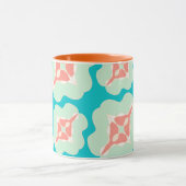 Mug Orange turquoise moderne géométrique (Centre)