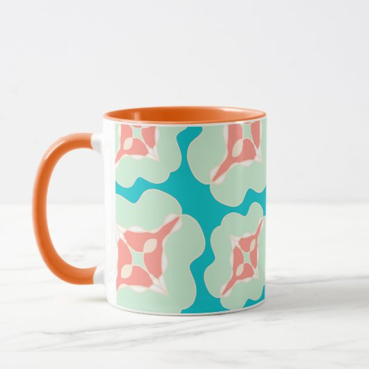 Mug Orange turquoise moderne géométrique (Gauche)
