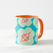 Mug Orange turquoise moderne géométrique (Devant droit)