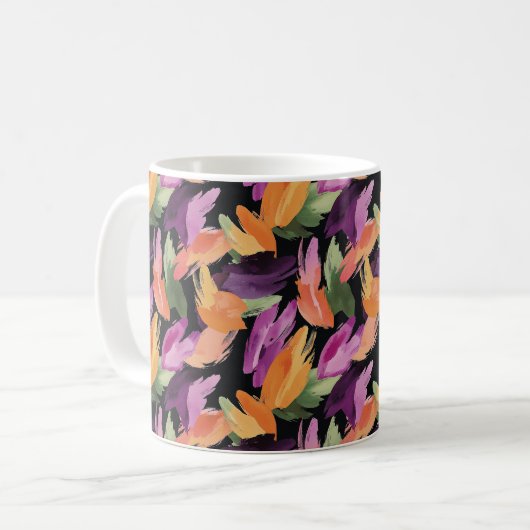 Mug Orange Violet Vert Jaune Abstrait (Devant gauche)