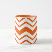 Mug Orange White Chevron Zigzag Pattern Design  (Centre)