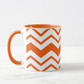 Mug Orange White Chevron Zigzag Pattern Design  (Gauche)