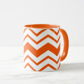 Mug Orange White Chevron Zigzag Pattern Design  (Devant droit)