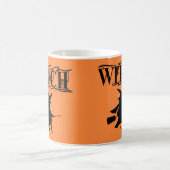 Mug Orange Wicked Flying Witch Halloween Brownie (Centre)