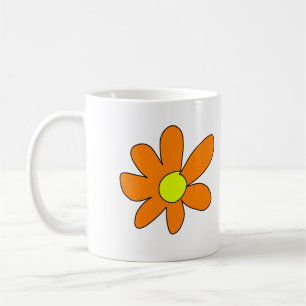 Mug Orange yellow Daisy abstract add name text female
