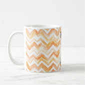 Mug Orange Zigzag Stripes White Cat Meow (Gauche)