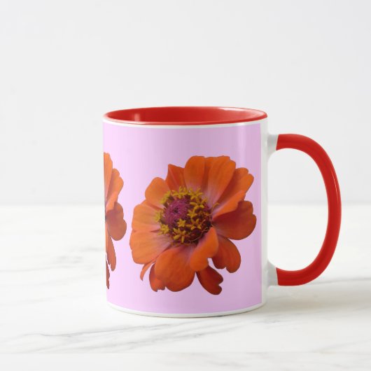 Mug Orange Zinnia Fleur sauvage Nature Florale (Droite)