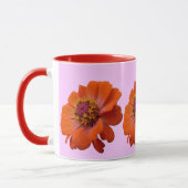Mug Orange Zinnia Fleur sauvage Nature Florale (Gauche)