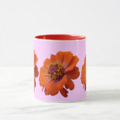 Mug Orange Zinnia Fleur sauvage Nature Florale (Centre)